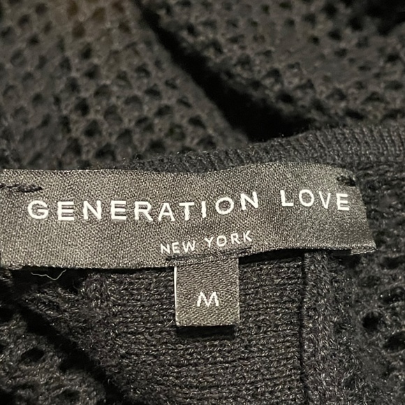 Generation Love Black Open Knit Pullover Long Sleeve Sweater Size Medium - Picture 8 of 9